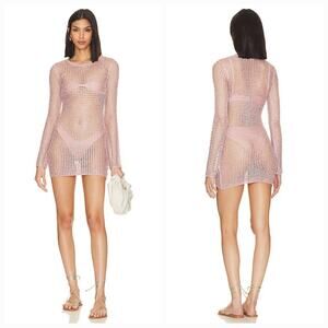 h:ours Emma Sequin Mini Dress in Mauve XS